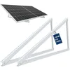 Image de NuaSol Support pour panneau solaire jusquà 118 cm Toit plat PV Réglable de 0 à 90 ° Aluminium Matériel de montage