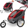 Image de Remorque vélo pour enfants 2en1 - KESSER - Poussette et remorque - Ceinture de sécurité 5 points - Capacité 2 enfants