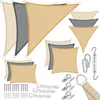 Image de Voile dombrage triangulaire crème - KESSER - Tissu HDPE 185 g/m² - Protection UV 85% - Hydrofuge - Coupe concave