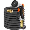 Image de Tuyau D'arrosage Extensible Kesser Avec Pistolet 8 Jets Et Raccords En Laiton, 45 M Étendu, Anthracite