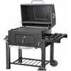 Image de Barbecue Chariot À Charbon Kesser Avec Couvercle, Thermomètre Intégré Et Cheminée De Fumage, Taille Xxl, Gris, Avec Set