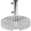 Image de Base de parasol ronde en granit gris - BELIANI - Diamètre 45 cm - Résistant aux UV et à leau