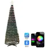 Image de Décoration De Noël Au Sol Led Intelligente Avec L'application Saarloq Arbre De Noël 160 Cm Vert