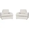 Image de Lot De 2 Fauteuils Alla Tissu Beige Clair