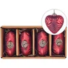 Image de Lot De 4 Boules Feriable Verre Rouge