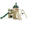 Image de Tour de jeux bois FATMOOSE RiverRun Royal XXL avec double balançoire toboggan 220 cm vert et pont suspendu   10 ans de garantie*