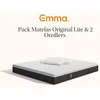 Image de EMMA Pack Matelas Emma Original Lite 180x200 cm + 2 Oreillers Emma Original Adapt Ressorts + Mousse à Mémoire de Forme