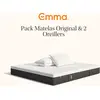 Image de Emma Pack Matelas Emma Original+ 140x190 + 2 Oreillers Emma Original Confort Elite 70x40 Mémoire De Forme + Ressorts