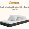 Image de Emma Pack Matelas Emma Original+ 80x200 + Oreiller Emma Original Confort Elite + Couette Été Emma