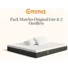 Image de Emma Pack Matelas Emma Original Lite+ 160x200 + 2 Oreillers Emma Original Confort Ressorts + Mémoire De Forme