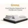 Image de EMMA Pack Matelas Emma Original Lite+ 180x200 + 2 Oreillers Emma Original Confort + Couette Été Emma Ressorts +Mémoire de Forme