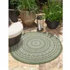 Image de Tapis dextérieur - THE CARPET - Mistra - Résistant UV - Vert - 120 cm - Rond - Design Mandala
