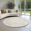 Image de the carpet Everest - tapis salon effet 3D haute densité de poils et agréablement doux Crème 160 cm Ronde Design - 2404
