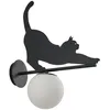 Image de Lindby Applique Exterieur Katti Cat à intensité variable (Traditionnel) en Noir Métal (1 lampeà E14) Murale Luminaire Lampe Jardin