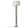 Image de Lampadaire salon - Lucande - lampe sur pied - Bois Tissu textile - crème bois