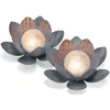 Image de Lot de 2 fleurs de lotus solaire lampe solaire de jardin blanc chaud esotec 102087