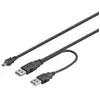 Image de Câble USB - M-Cab - En Y - Double blindage - 60 cm - Noir