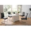 Image de Table Extensible 6-8 Personnes - Rectangulaire - Panneaux De Particules Mélaminés- Mantova - Blanc Et Alu