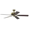 Image de Ventilateur de plafond classique silencieux 132 cm laiton antique pales noyer Potkuri Pepéo