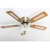 Image de Ventilateur de Plafond - Pepeo - 105 cm - ChêneNoyer - Laiton antique - LED Blanc chaud