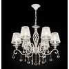 Image de Lustre - Grace - Blanc avec or - 6 lumières - E14 - Cristal et métal - Classique intemporel