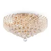 Image de Plafonnier semi-encastré - Karolina - Or et cristal - 9 lumières - E14 - 51 cm
