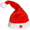 Image de Bonnet du père Noël dansant chantant 39 x 22 cm rouge blanc