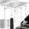 Image de Table de pique-nique - TECTAKE - Table pliable en aluminium 140 x 70 x 70 cm résistante aux intempéries avec sac de transport - Gris