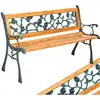 Image de Banc De Jardin 2 Places Robuste Bois Sapin Fonte, Marron 124x52x74cm