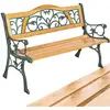 Image de Banc De Jardin 2 Places En Bois Naturel Laqué Et Fonte 124x60x83 Cm