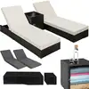 Image de Bain De Soleil Duo 5 Positions Avec 2 Sets De Housses + Housse De Protection Noir