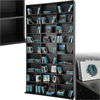 Image de Étagère Dvd Cd Panneau De Fibres Réglable 180x102x23,5cm Noir