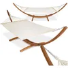 Image de Hamac - TECTAKE - Hamac sur pied THORSTEN avec structure en bois pour 2 personnes 205 x 150 cm - Blanc