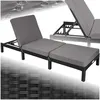 Image de Bain de soleil - TECTAKE - Chaise longue transat de jardin SOFIA réglable en 5 positions 196 cm x 66 cm x 22 cm - Noir