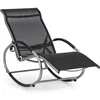 Image de Blumfeldt Santorini Fauteuil de jardin à bascule - Rocking chair - Dossier réglable sur 3 positions - Aluminium & polyester - Noir