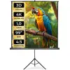 Image de Écran De Projection Extensible Avec Un Trépied En Polyester Blanc
