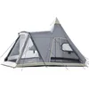 Image de Tente Tipi Skandika Hetta 460 Protect Plus- 6 Pers - 545 × 460 cm - Hauteur 2m95 - Tapis de sol cousu - Glamping Camping