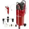 Image de AREBOS Compresseur dair avec kit daccessoires 13 pièces mobil Sans huile Arrêt automatique Capacité 50 l