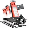 Image de Cric hydraulique 3T   double levage extra-plat 75 mm robuste avec patins en caoutchouc