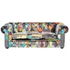 Image de Canapé 3 Places Chesterfield Tissu Vert Clair