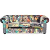 Image de Canapé patchwork en tissu jaune BELIANI CHESTERFIELD - 3 places - Relaxation - Confort moelleux