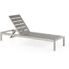 Image de Beliani - Transat de jardin en aluminium et bois composite gris NARDO