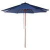 Image de Beliani - Parasol de jardin en bois avec toile bleu marine Ø 270 cm TOSCANA II