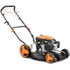 Image de Fuxtec tondeuse à gazon thermique mulching autotractée 196cm3 largeur de coupe 51cm redonne du tonus à votre pelouse