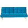 Image de Canapé convertible 3 places en tissu bleu SILJAN