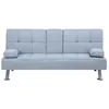 Image de Canapé convertible 3 places en tissu gris clair ROXEN