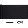 Image de Sekey Brise-Vue pour Balcon Couverture de confidentialité Écran Polyster avec Attaches de câble et Cordons 120 x 500 cm Noir