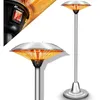 Image de TRESKO® Parasol chauffant 2500W Chauffage extérieur Infrarouge Radiateur Rayonnant Électrique de Terrasse 2 Niveaux de Chaleur