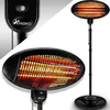 Image de TRESKO® Radiateur infrarouge sur pied 2000W Chauffage radiant électrique terrasse intérieur et extérieur 3 Niveaux de Chaleur