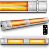 Image de TRESKO Radiateur infrarouge extérieur 3000W Chauffage radiant terrasse murale télecommande 3 niveaux intérieur et